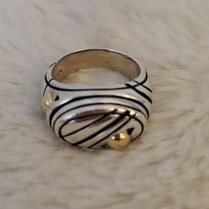 John Atencio Sterling Silver & Gold Ring mixed metal